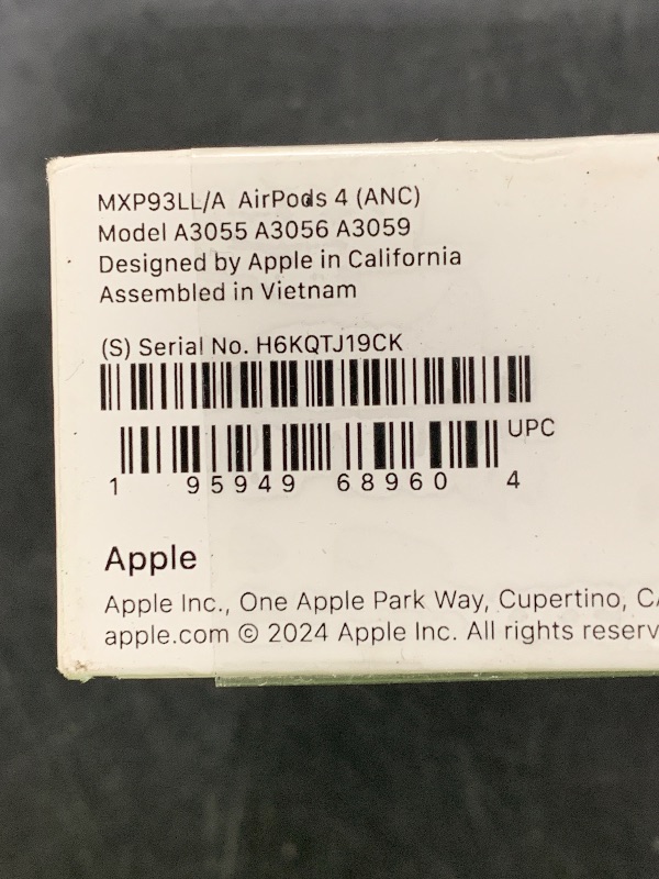 Photo 1 of Apple AirPods 4 Wireless Earbuds, Bluetooth Headphones, with Active Noise Cancellation, Adaptive Audio, Transparency Mode, Personalized Spatial Audio, USB-C Charging Case, Wireless Charging, H2 Chip