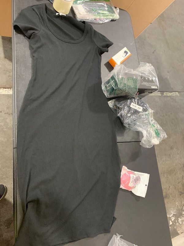 Photo 1 of OFEEFAN College Graduation Cap Sleeve Black Dress Funeral Dresses for Women 2025 XL