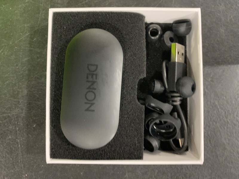 Photo 1 of Denon PerL Pro True Wireless Earbuds - Adaptive Active Noise Cancelling, Personalized Sound with Masimo Adaptive Acoustic Technology, Spatial Audio, Long-Lasting Battery, Wireless Charging, Black
