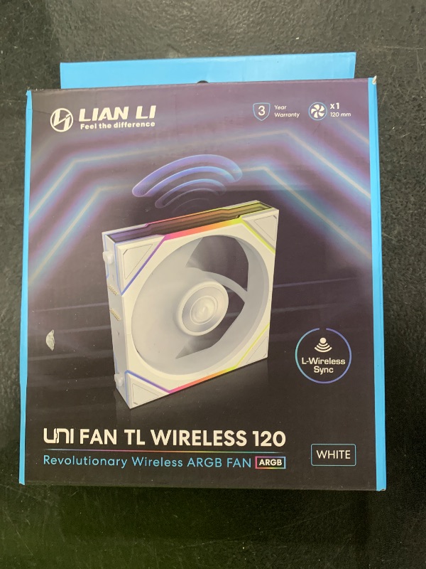 Photo 1 of Lian Li UNI Fan TL Wireless 120-Single Pack-2.4 GHz Wireless Signal ARGB Fan-Infinity Mirror-Daisy-Chain Design-Customizable Lighting Effects-Controller NOT Included & Required - White (12TL1W1W)
