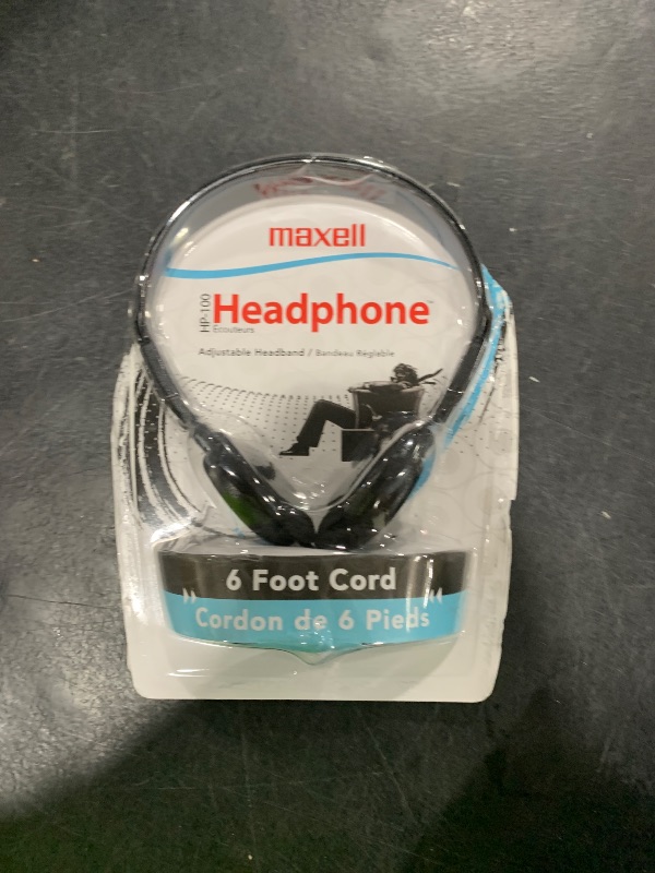 Photo 1 of Maxell - 190319 Stereo Headphones - 3.5mm Cord with 6-Foot Length - Soft Padded Ear Cushions, Adjustable Headband for Comfort - Sleek, Lightweight, Wired for Reliable Connection – Black