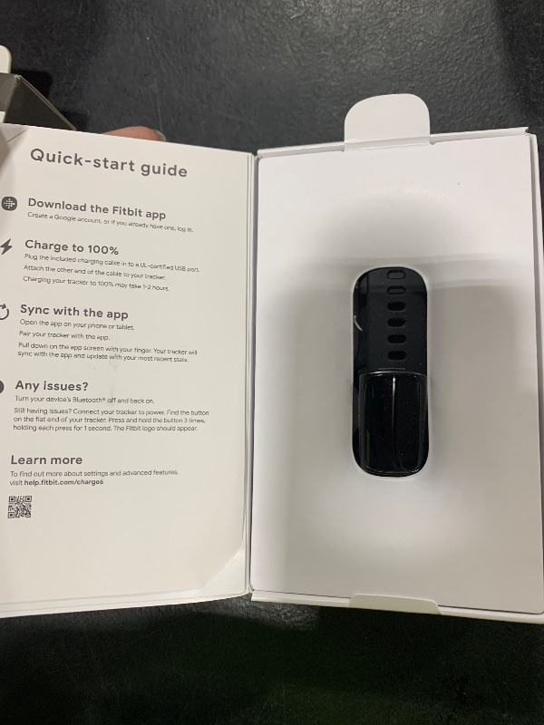 Photo 1 of Fitbit Charge 6 Fitness Tracker with Google apps, Heart Rate on Exercise Equipment, 6-Months Premium Membership Included, GPS, Health Tools and More, Obsidian/Black, One Size (S & L Bands Included)