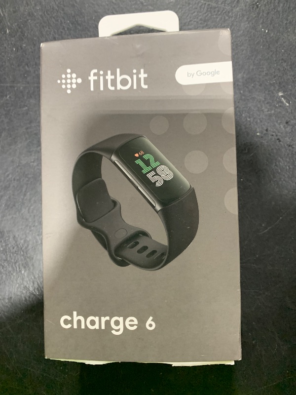 Photo 1 of Fitbit Charge 6 Fitness Tracker with Google apps, Heart Rate on Exercise Equipment, 6-Months Premium Membership Included, GPS, Health Tools and More, Obsidian/Black, One Size (S & L Bands Included)