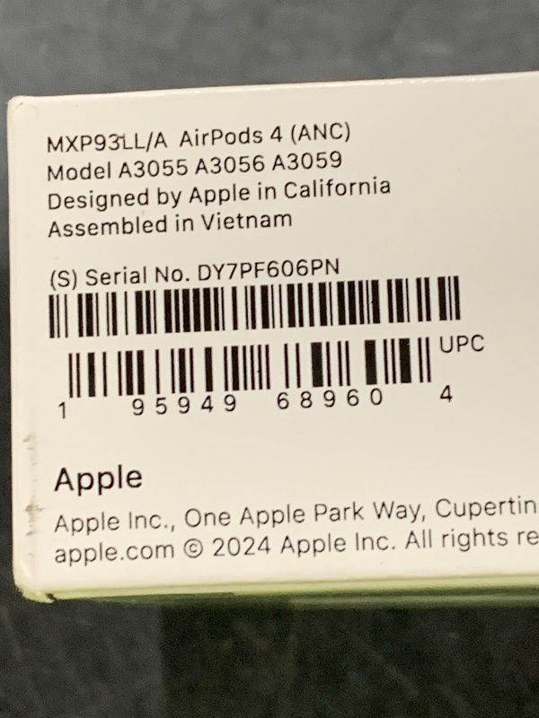 Photo 1 of Apple AirPods 4 Wireless Earbuds, Bluetooth Headphones, with Active Noise Cancellation, Adaptive Audio, Transparency Mode, Personalized Spatial Audio, USB-C Charging Case, Wireless Charging, H2 Chip