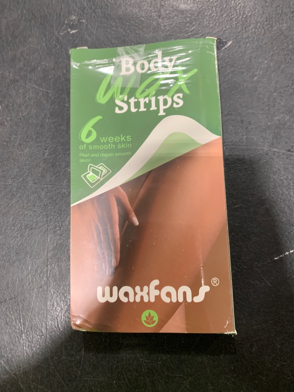 Photo 1 of Waxfans Hair Removal Wax Strips for Face/Body/Bikini - 60 Count Hypoallergenic Depilatory Kit with 4 Soothing Wipes (Green) - All Skin & Hair Types