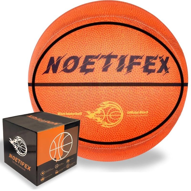 Photo 1 of Silent Basketball Size 5 Dribbling Indoor High-Density Soft Foam with Cloth Cover Easy Grip Highly Elastic Silent Quiet Basketball Gifts