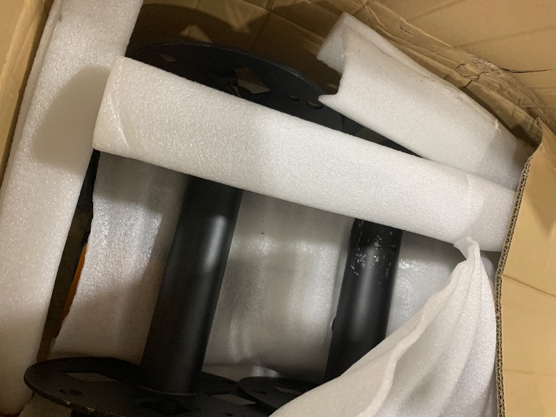 Photo 1 of Heavy Duty Double Welding Cable Lead Reel, 10" Lockable Welding Lead Reel with 360° Rotatable Base and Metal Pin, Accommodates 150 Feet of 1/0 and 125 Feet of 2/0 Cable