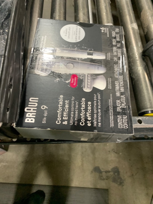 Photo 1 of Braun Silk-épil 9 Epilator, Pivoting Head, Wet and Dry, Includes Body Trimmer, Shaver Head and Trimmer Comb,SES9-441