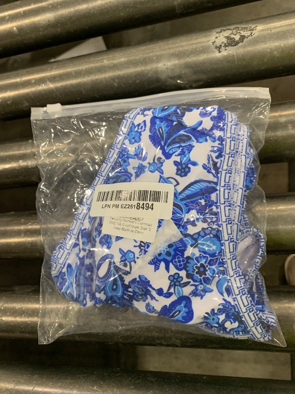 Photo 1 of Fanuerg Women's Triangle Bikini Sets O Ring Linked Two Piece Swimsuits Floral Printed Cheeky Bathing Suit Paisley Blue Floral S