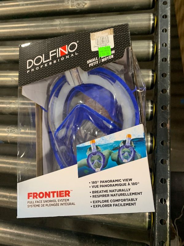 Photo 1 of Dolfino Pro DPM17478SBLC Frontier Full-Face Snorkeling Mask - Small/Medium, Blue