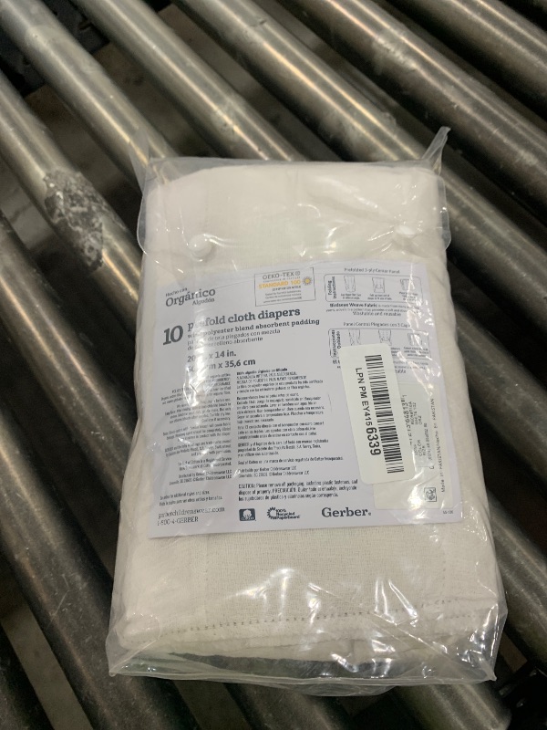 Photo 1 of Gerber Unisex Baby Boys Girls Birdseye Prefold Cloth Diapers Multipack White Premiun 3-Ply 10 Pack