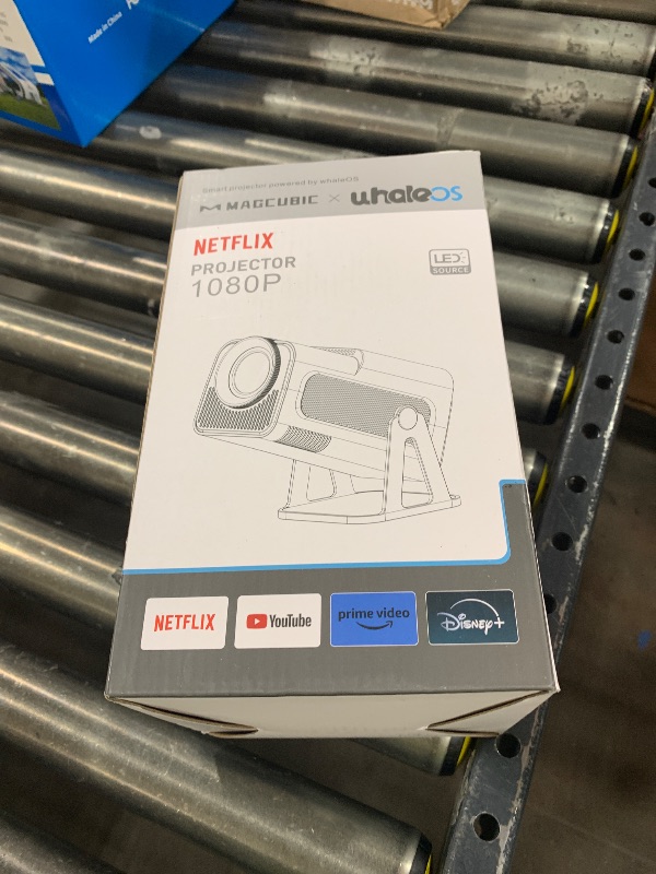 Photo 1 of [Netflix-Licensed] Magcubic Mini Projector with Wifi and Bluetooth, Built-in Android 13, Portable Smart 1080P Projector with 4K Support, Auto Keystone, Voice Control, HY320 NTV (White)