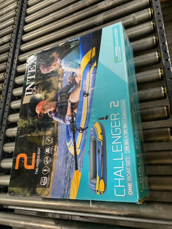 Photo 1 of Intex 68367EP Challenger 2 Inflatable Boat Set: Includes Deluxe 48in Boat Oars and High-Output Pump – Triple Air Chambers – Welded Oar Locks – 2-Person – 440lb Weight Capacity
