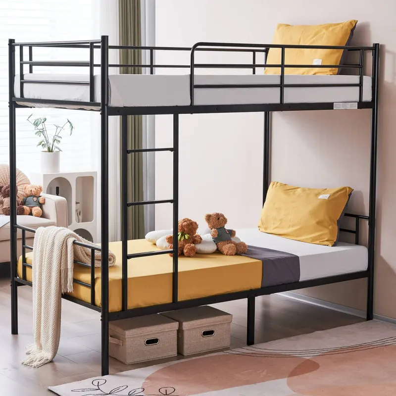 Photo 1 of Zimtown Twin over Twin Steel Bunk Beds Frame, 78" x 42" x 65" with Ladder Bedroom Dorm Room for Kids Adult Children
2 BOXES