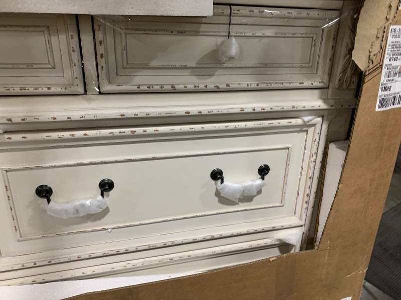 Photo 1 of Signature Design by Ashley Realyn French Country 7 Drawer Two Tone Dresser, Chipped White