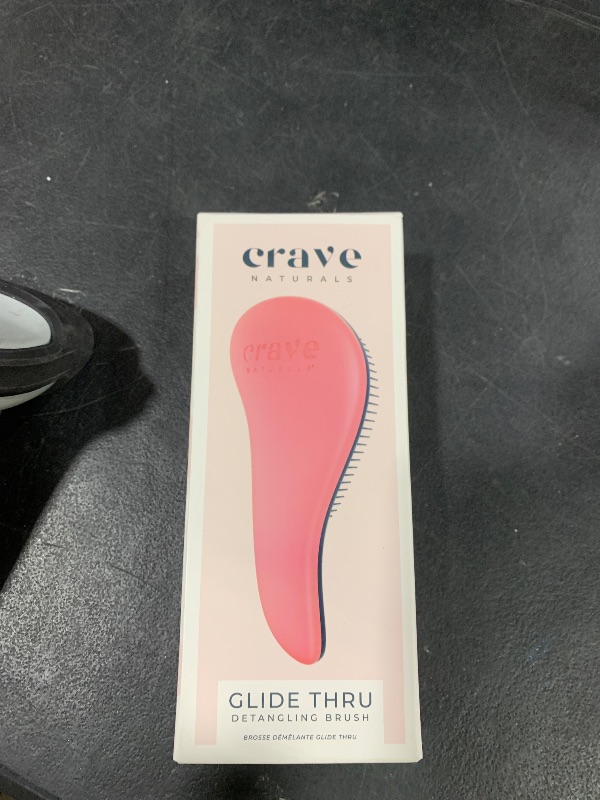 Photo 1 of Crave Naturals Glide Thru Hair Brush - Detangler Brush for Curly, Straight, Wet or Dry Hair - Gentle Detangling Brushes for Adults, Kids, Toddlers - Hair Accessories for Women, 7.5x3 - Pink