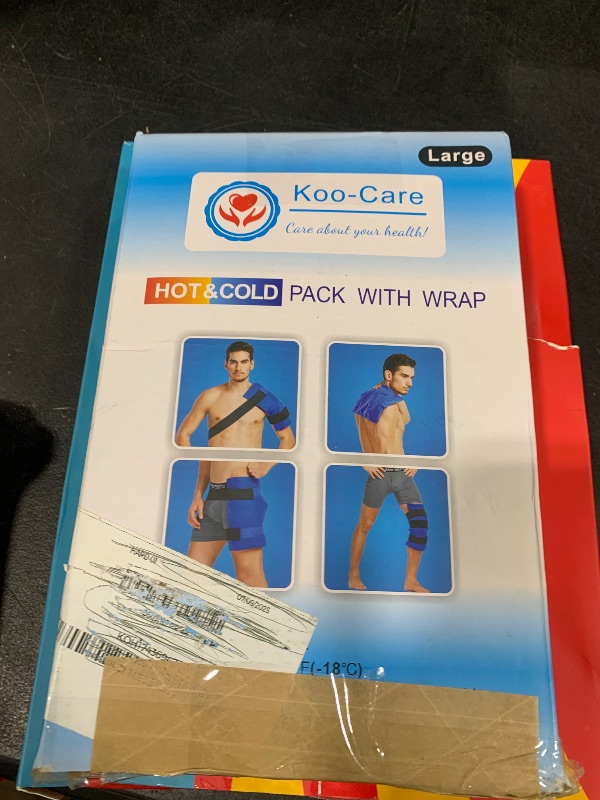 Photo 1 of Koo-Care Large Flexible Gel Ice Pack & Wrap with Straps for Hot Cold Therapy - Pain Relief for Shoulder Rotator Cuff, Back, Hip, Knee Replacement Surgery, Shin Splint Injuries Reusable - 11" x 14"