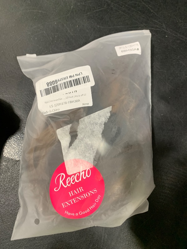 Photo 1 of REECHO Invisible Wire Hair Extensions with Thinner Softer Lace Weft (Chocolate Brown with Golden Highlights, 12 Inch (Pack of 1))