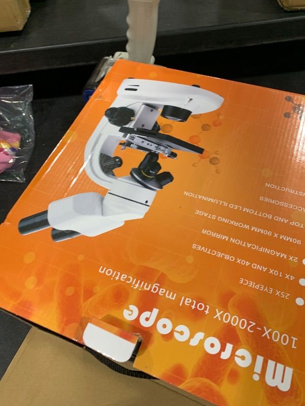 Photo 1 of Compound Binocular Microscope for Kids & Students, 40X-2000X Magnification, Microscope Kit with Slides & Specimens, Lab Equipment for School Biology Class & Home Science Experiments
