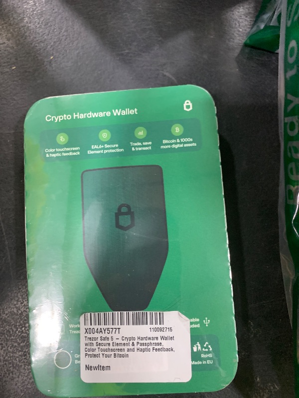 Photo 1 of Trezor Safe 5 - Crypto Hardware Wallet with Secure Element & Passphrase, Color Touchscreen and Haptic Feedback, Protect your Bitcoin and Digital Assets (Green Beryl)