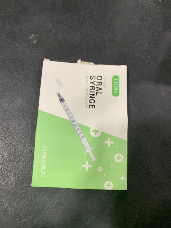 Photo 1 of 20 Pack 1ml Syringe with Cap for Liquid, 1cc Plastic Small Syringes with Cover, Non-Sterile, No Needle