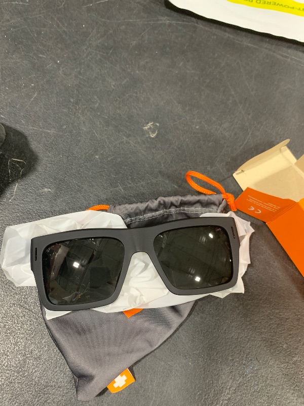 Photo 1 of SPY Optic Bowery, Square Sunglasses, Color and Contrast Enhancing Lenses, Matte Black - Gray Polarize Lenses