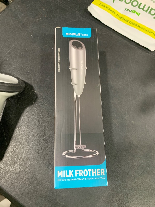 Photo 1 of SIMPLETaste Milk Frother Handheld Battery Operated Electric Foam Maker, Drink Mixer with Stainless Steel Whisk and Stand for Cappuccino, Bulletproof Coffee, Latte