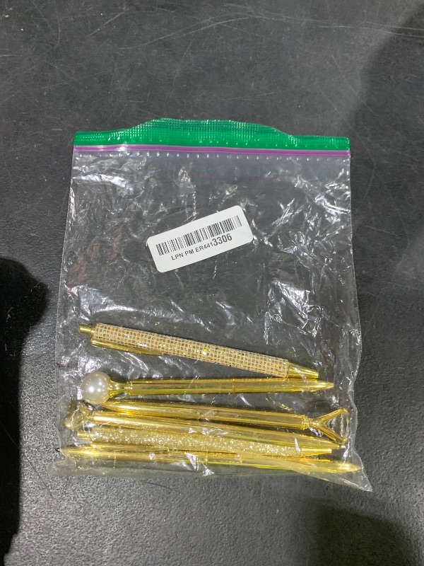 Photo 1 of Qeeenar 6 Pcs Ballpoint Pens Set Metal Crystal Diamond Pen for Journaling Glitter Pretty Cute Stationery Black Ink Fancy Gifts for Women Girls Teacher Office Wedding School Supplies(Gold)