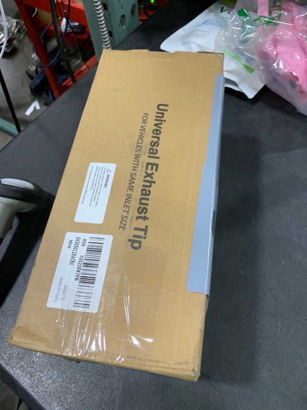 Photo 1 of LCGP 3" Inlet Exhaust tip 5" Outlet 12" Overall Length, 3x5x12inch, Stainless Steel, Black Powder Coated Exhaust Tailpipe