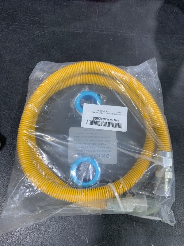 Photo 1 of AMI PARTS 48" Flexible Gas Line Kit Yellow Coated, Gas Hose Connector Kit for Dryer, Stove, Water Heater,5/8" OD(1/2" ID) Stainless Steel Gas Line with Connector 1/2" MIP &1/2"FIP & 3/4"MIP Fitting