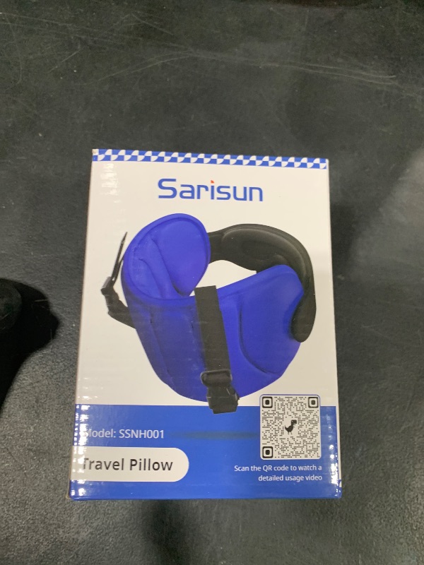 Photo 1 of SARISUN Travel Pillow for Airplanes, Airplane Pillow for Long Flight, Neck Pillow with Eye Mask for Sleeping, Portable Travel Pillow for Car Road Trip Headrest, Stop Bobblehead, Grey
