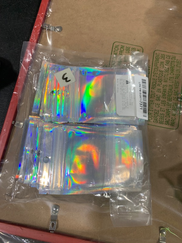 Photo 1 of 100Pcs Holographic Packaging Bags, 3x4 inch Resealable Foil Pouch Mylar Sample Bag Great for Small Business and Party Favor Food Storage……