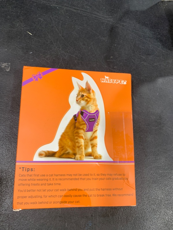 Photo 1 of Halypet Cat Harness and Leash Set [MAX Safety 4th-Gen Upgrade] Escape Proof Adjustable Cat Leash Comfortable Soft Vest Easy to Wear Kitten Harness with Reflective Strip for Cats Walking, M Blue