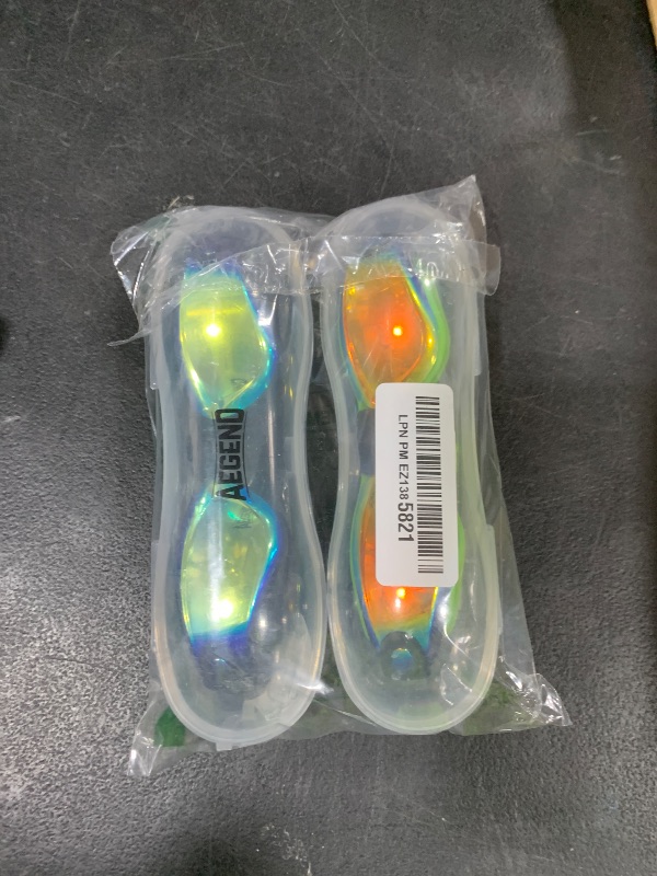 Photo 1 of Aegend Kids Swim Goggles, Pack of 2 Swimming Goggles for Children Boys & Girls Age 3-14, Aqua & Green-orange