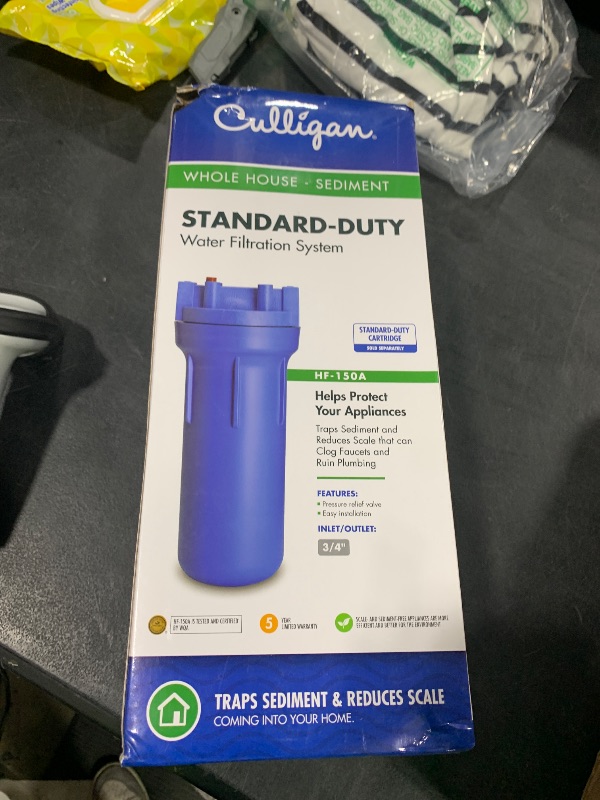Photo 1 of Culligan HF-150A Whole Standard Duty 3/4 Inlet/Outlet Water Filter Housing, Blue