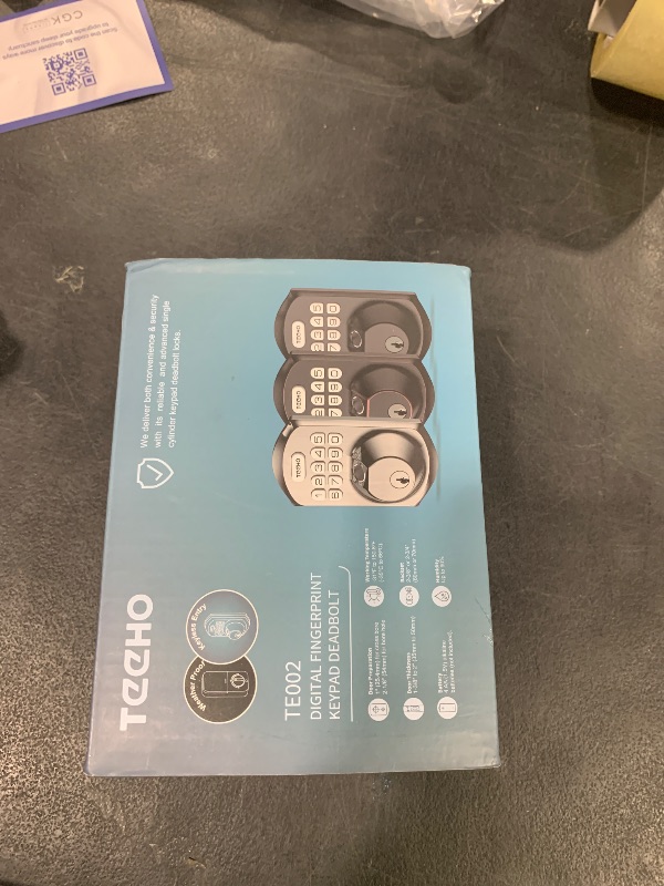 Photo 1 of TEEHO TE002 Fingerprint Door Lock - Keyless Entry Door Lock - Electronic Keypad Deadbolt - Smart Locks for Front Door - Auto Lock - Easy Installation - Matte Black