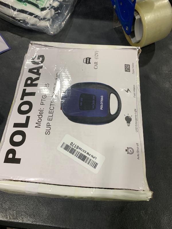 Photo 1 of Polotrag Paddle Board Pump, SUP Electric Pump, Professional 20 PSI Portable Air Compressor with Auto-Off, Deflation Function and 12V Car DC Air Pump for Inflatables, Kayaks and Boats