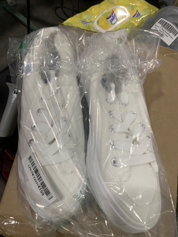 Photo 1 of Women's Play Fashion Sneaker White Color Washed and Leopard Canvas Slip on Shoes?White US8?