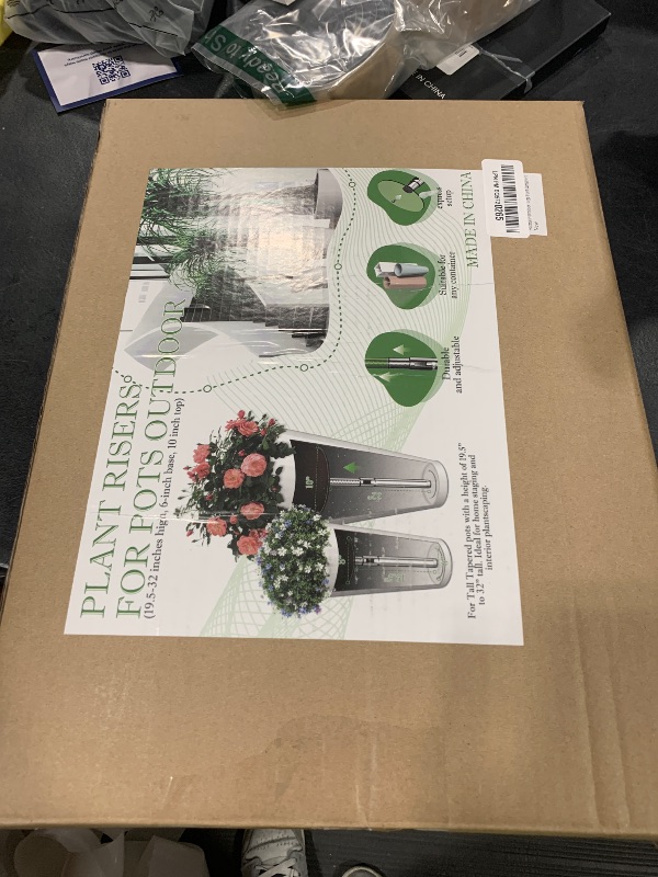 Photo 1 of Hazztoll Adjustable Plant Risers for Inside Pot, Planter Insert for Large ?Container?, 20-32'' Rise Filler Riser of Tall Flower Bed, Metal Lift Insert for Tall Taper (6 “8“10” Base or Top)