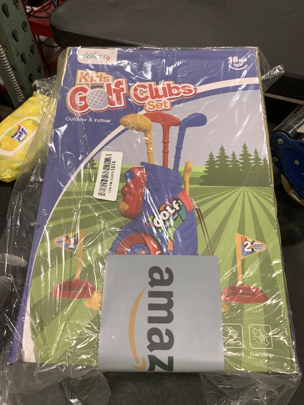 Photo 1 of Liberry Toddler Golf Set with Putting Mat for 2 3 4 5 Years Old Boys Girls, Upgraded Kids Golf Cart with Unique Shoulder Strap Design, Indoor and Outdoor Golf Toys