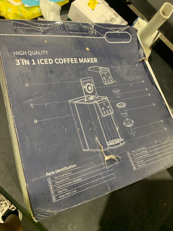Photo 1 of KIDISLE Hot & Iced Coffee Maker with Bold Setting, Single Serve Coffee Maker for K Cup and Grounds, 6-14 Oz Brew Sizes, 50 Oz Removable Water Tank, One Cup Coffee Machine with Reusable Filter, Black