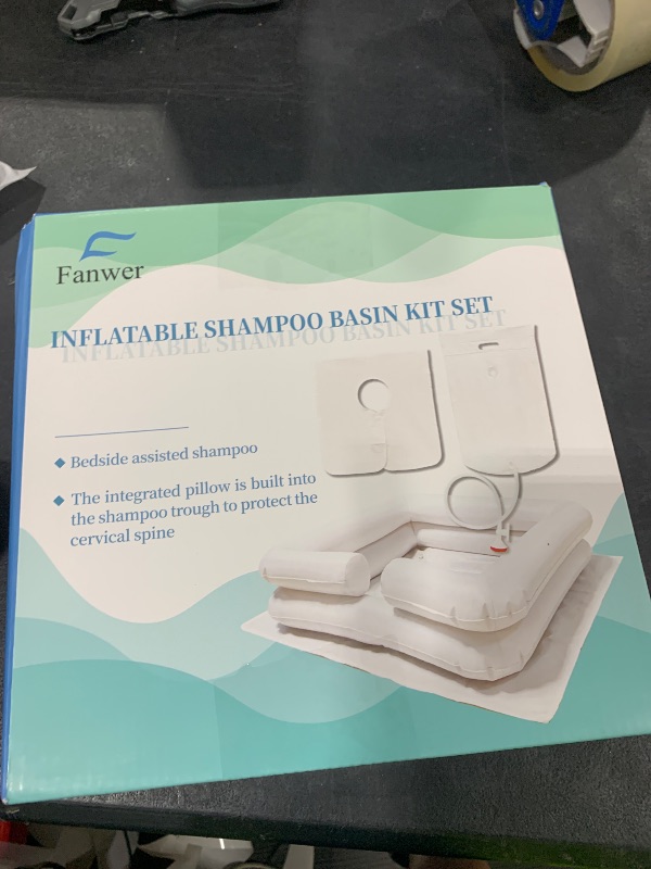 Photo 1 of Inflatable Bedside Shampoo Set with Water Bag and Waterproof Shawl. Wash Hair in Bed for Children, the Elderly, Pregnant Women, Post-surgery or Bedridden Patients. Water Bag Capacity 2.1 Gallons (8L)