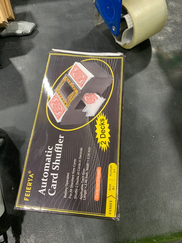 Photo 1 of FEIERYA Automatic Card Shuffler 2 Deck,Battery-Operated Electric UNO Poker Shuffler,Playing Card Shuffler for Home Card Game,Travel