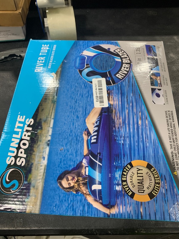 Photo 1 of 2025 New & Upgraded Sunlite Sports Heavy Duty River Tube Inflatable, Premium Water Float to Lounge Above Lake and River, Outdoor Water Raft Sport Fun, Recreational Use