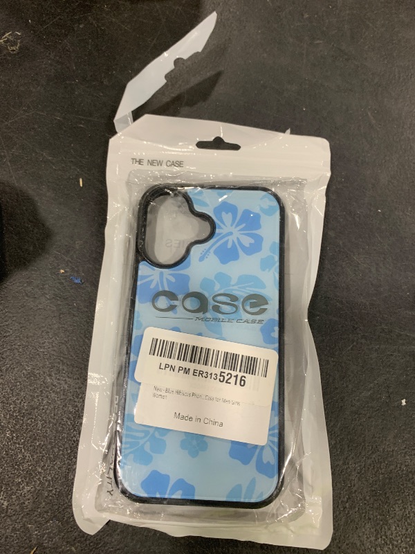 Photo 1 of Blue Hibiscus Phone Case Compatible with iPhone 16 6.1 Inch - Shockproof Protective TPU Cute Blue Flower Printed iPhone Case Designed for iPhone 16 Case for Men Girls Women