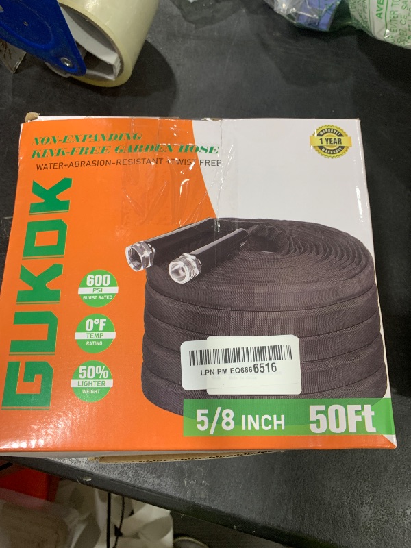Photo 1 of GUKOK Garden Hose, Lightweight, Ultra Flexible, Durable, Kink-Free Garden Hose, RV, Marine and Camper Hose (50 FT)