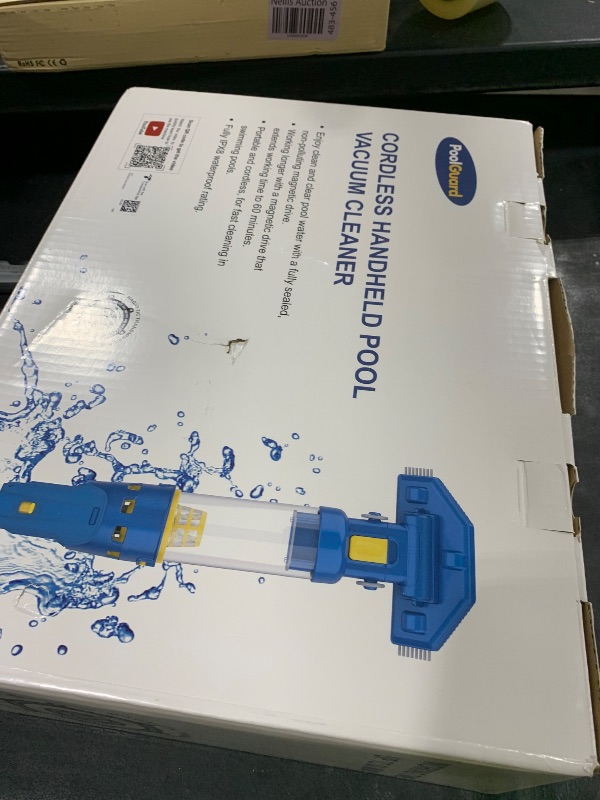 Photo 1 of PoolGuard Cordless Pool Vacuum with Strong Suction, Portable & Rechargeable Handheld Vacuum Cleaner with 60 Mins Working Time for Inground/Above Ground Pool