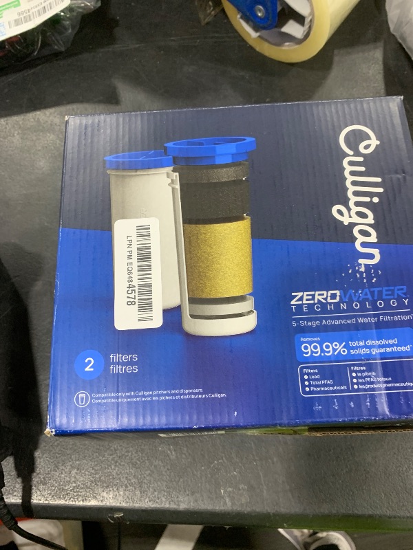 Photo 1 of Culligan with ZeroWater Technology Replacement Filter 2-Pack, 5-Stage Advanced Water Filter – IAPMO Certified to Reduce Lead, Total PFAS (Forever Chemicals), Mercury, Fluoride, and Chlorine