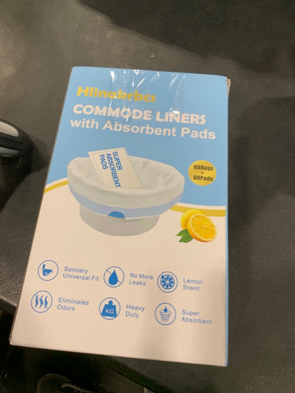 Photo 1 of Hlinakrbcs 60 Pack Commode Liners with Absorbent Pads(Lemon Scent),Bedside Commode Liners Disposable for Portable Toilet,Adult Commode Chair Bucket & Porta Potty,Camping Toilet Bags