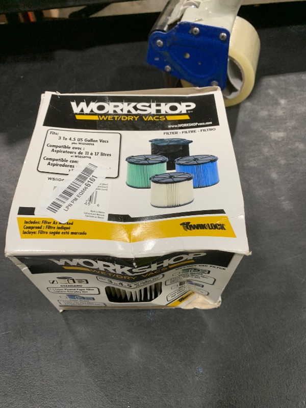 Photo 1 of WORKSHOP Wet/Dry Vacs Vacuum Filters WS11045F Standard Wet/Dry Vacuum Filter (Single Shop Vacuum Cleaner Filter Cartridge) For WORKSHOP 3-Gallon to 4-1/2-Gallon Shop Vacuum Cleaners